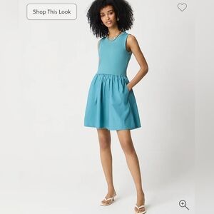 J. Crew Blue Bubble Knit Mini Dress Large NWT